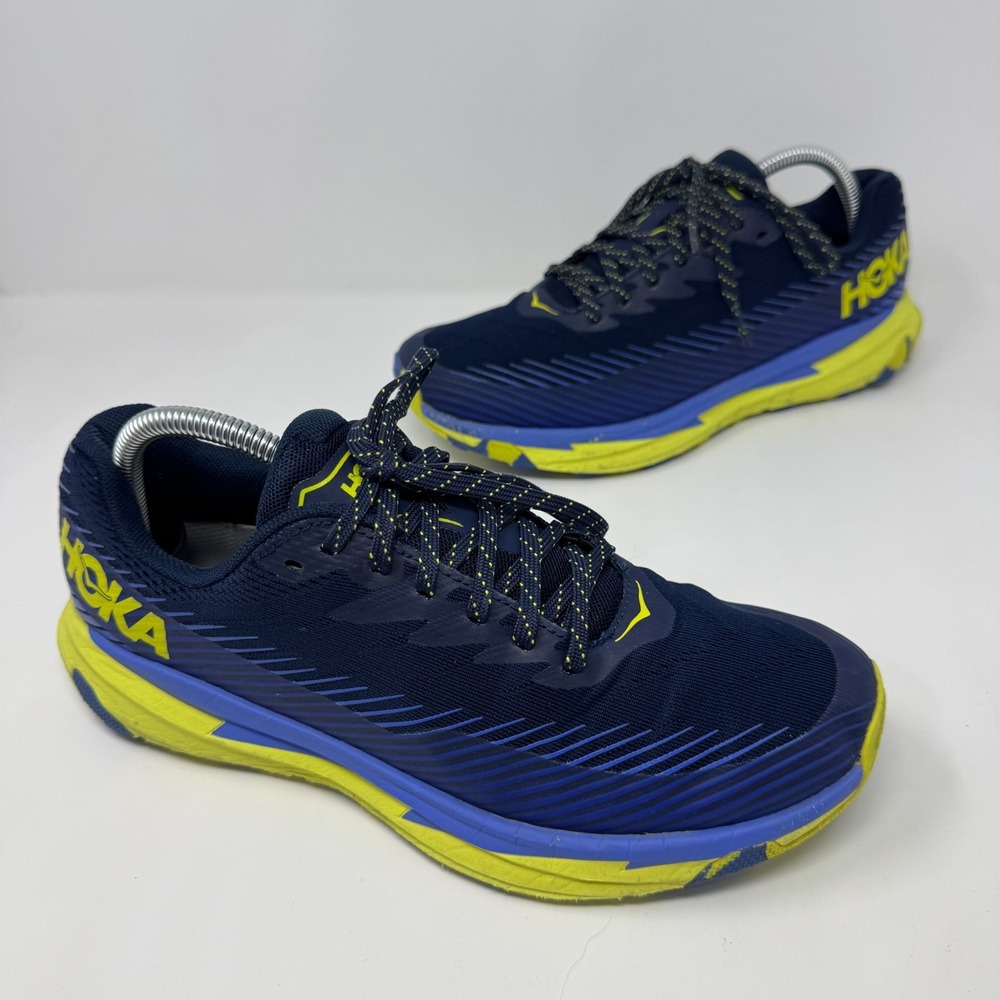 Hoka One M Torrent 2 1110496-BIEP Sneaker Blue and Yellow Men's Size 8.5